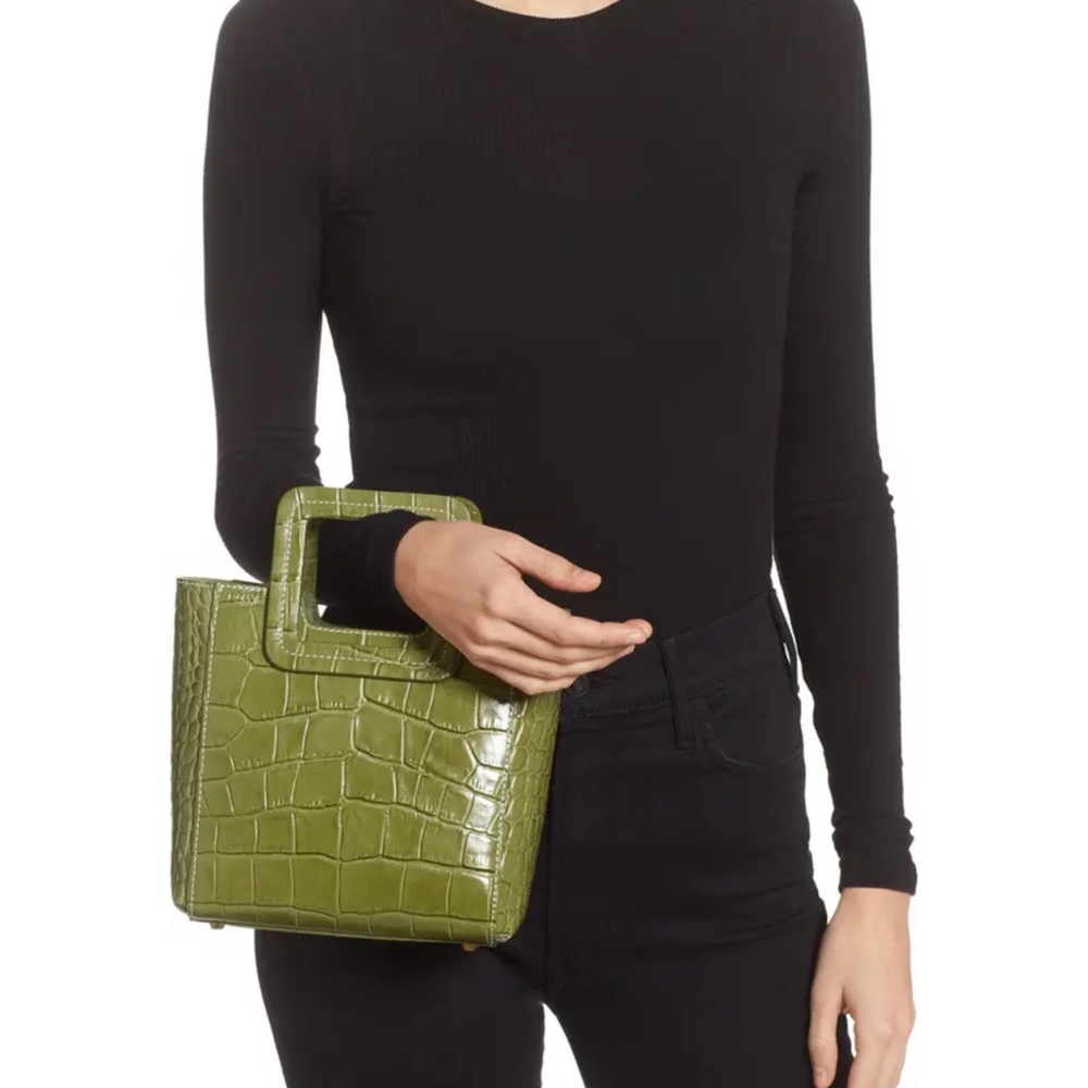 STAUD ONLY WORN ONCE MINI SHIRLEY CROC EMBOSSED BAG